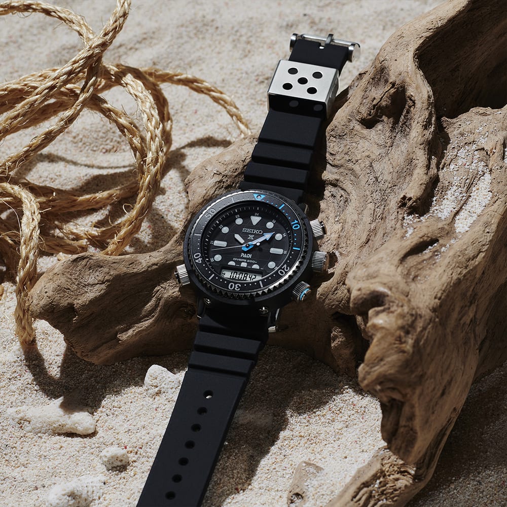 Reloj SEIKO PROSPEX PADI Arnie Hybrid Diver Edición 40 Aniversario SNJ035P1 Solar Acero/Resina Hombre Plateado/Negro8