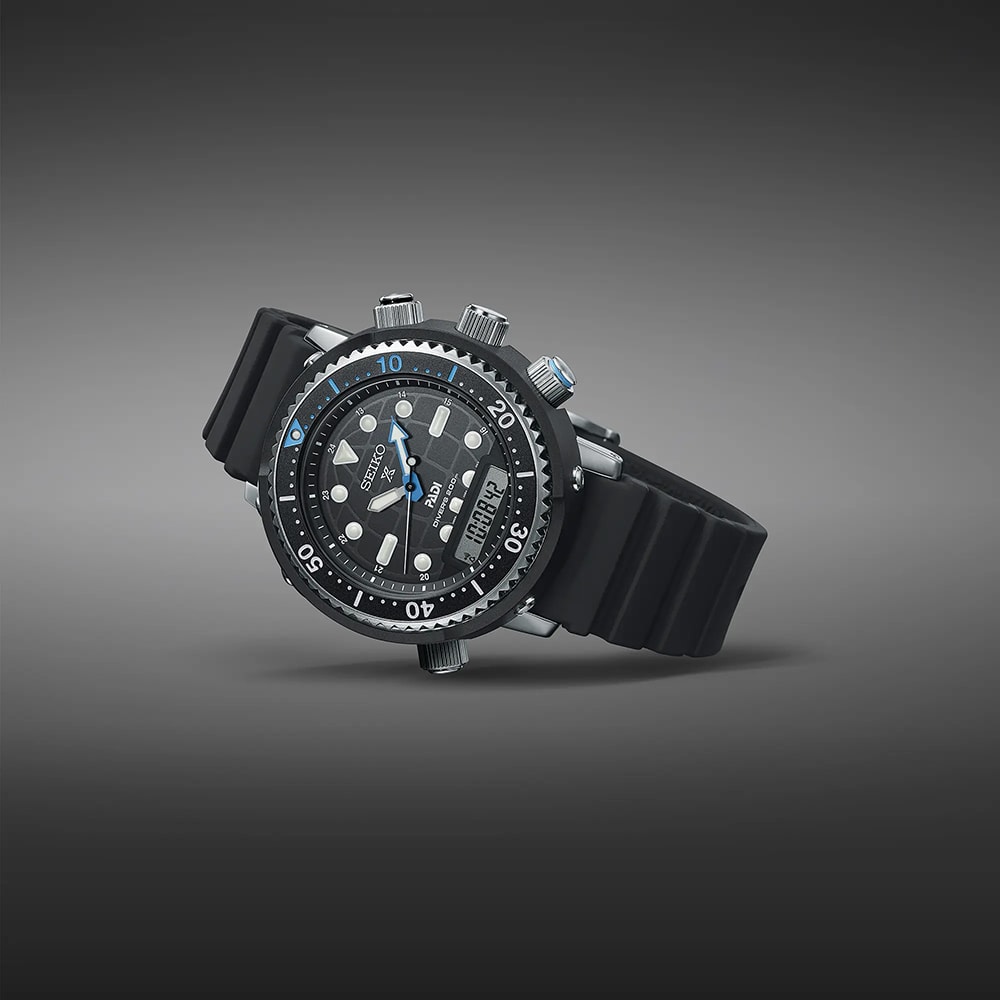 Reloj SEIKO PROSPEX PADI Arnie Hybrid Diver Edición 40 Aniversario SNJ035P1 Solar Acero/Resina Hombre Plateado/Negro3