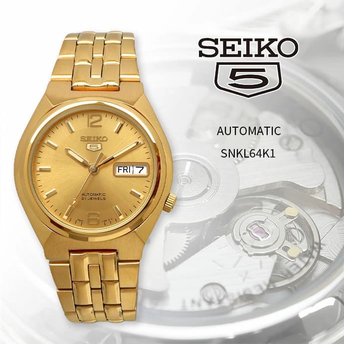 Reloj SEIKO 5 SNKL64K1 Automático Acero Hombre Dorado6