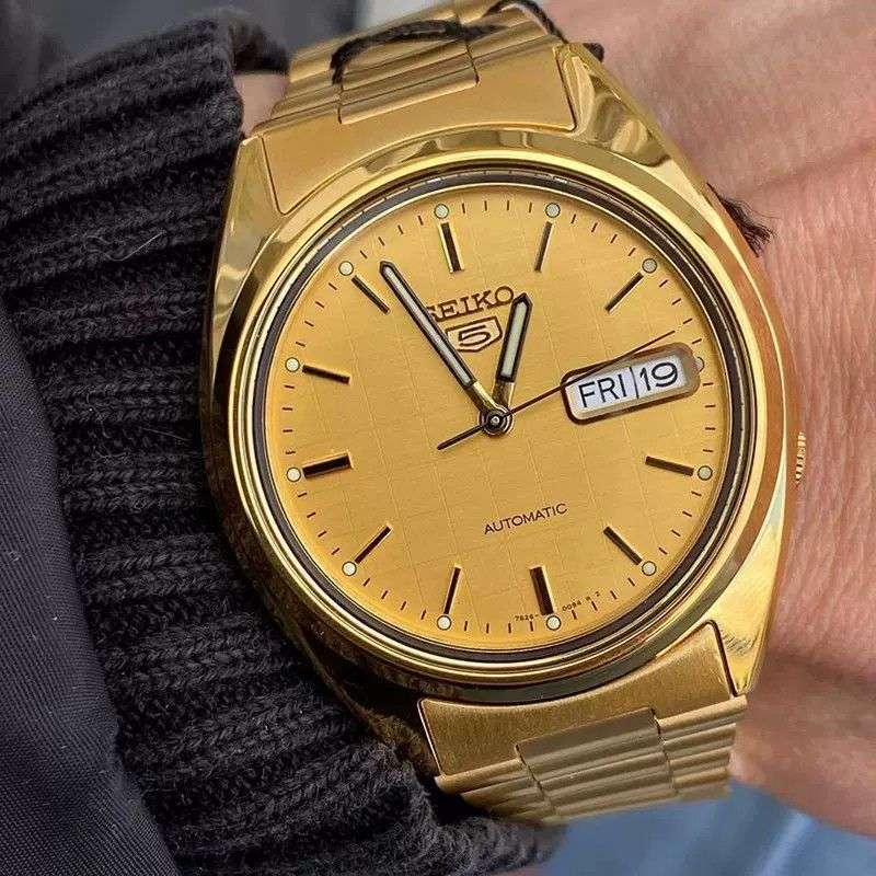 Reloj SEIKO 5 SNXL72K1 Automático Acero Hombre Dorado6