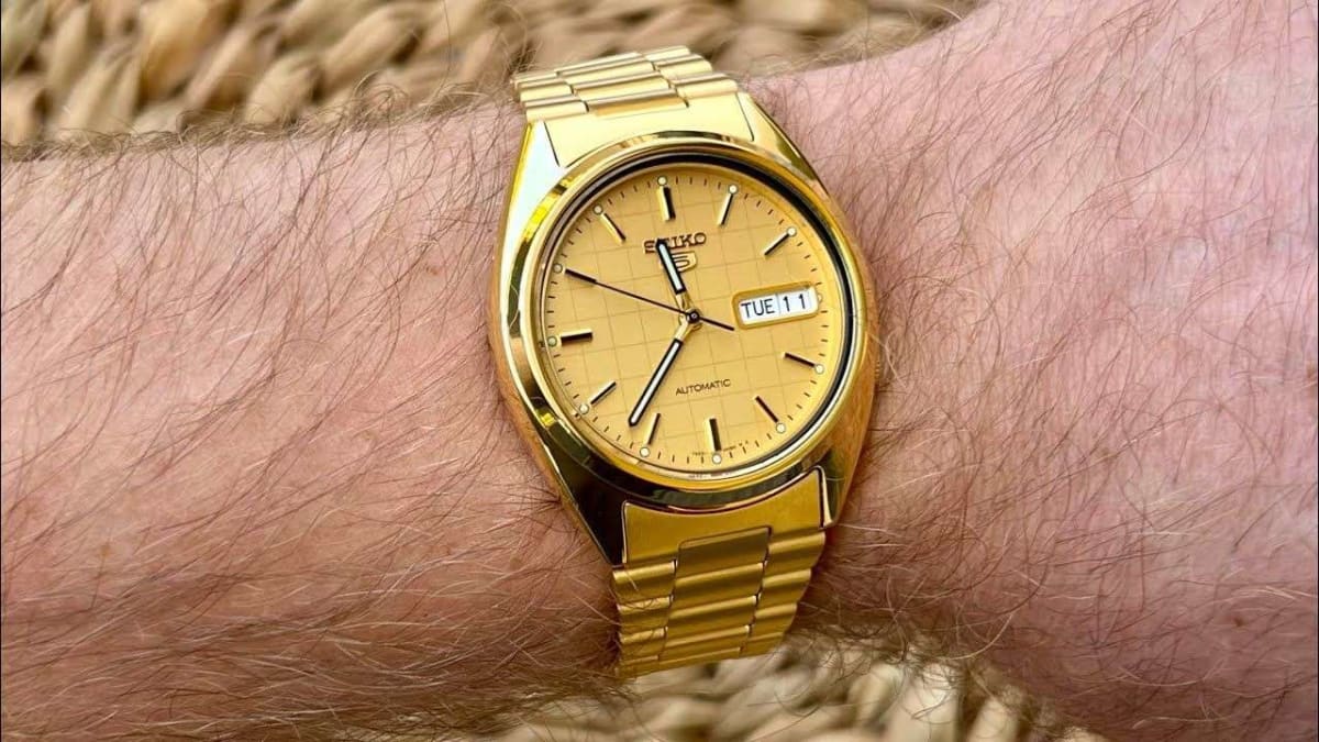 Reloj SEIKO 5 SNXL72K1 Automático Acero Hombre Dorado7