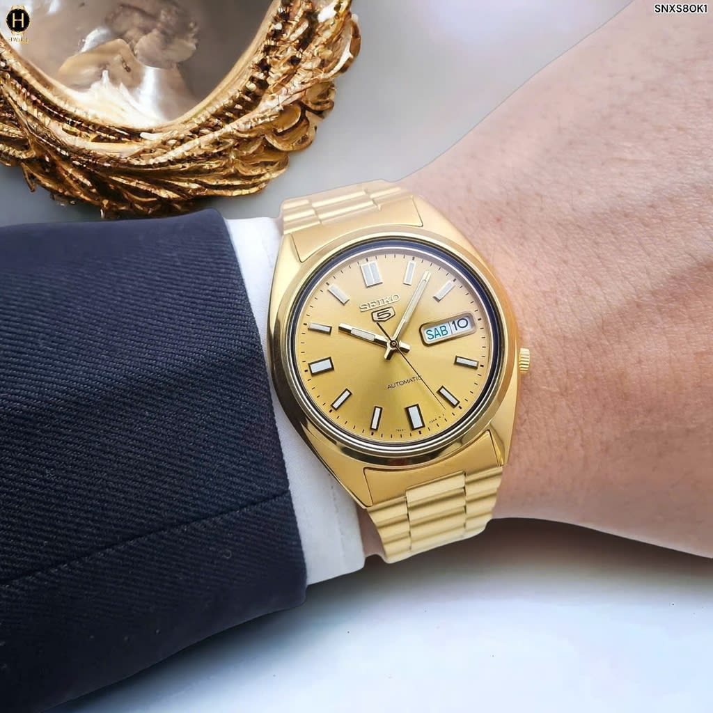 Reloj SEIKO 5 SNXS80K1 Automático Acero Hombre Dorado5