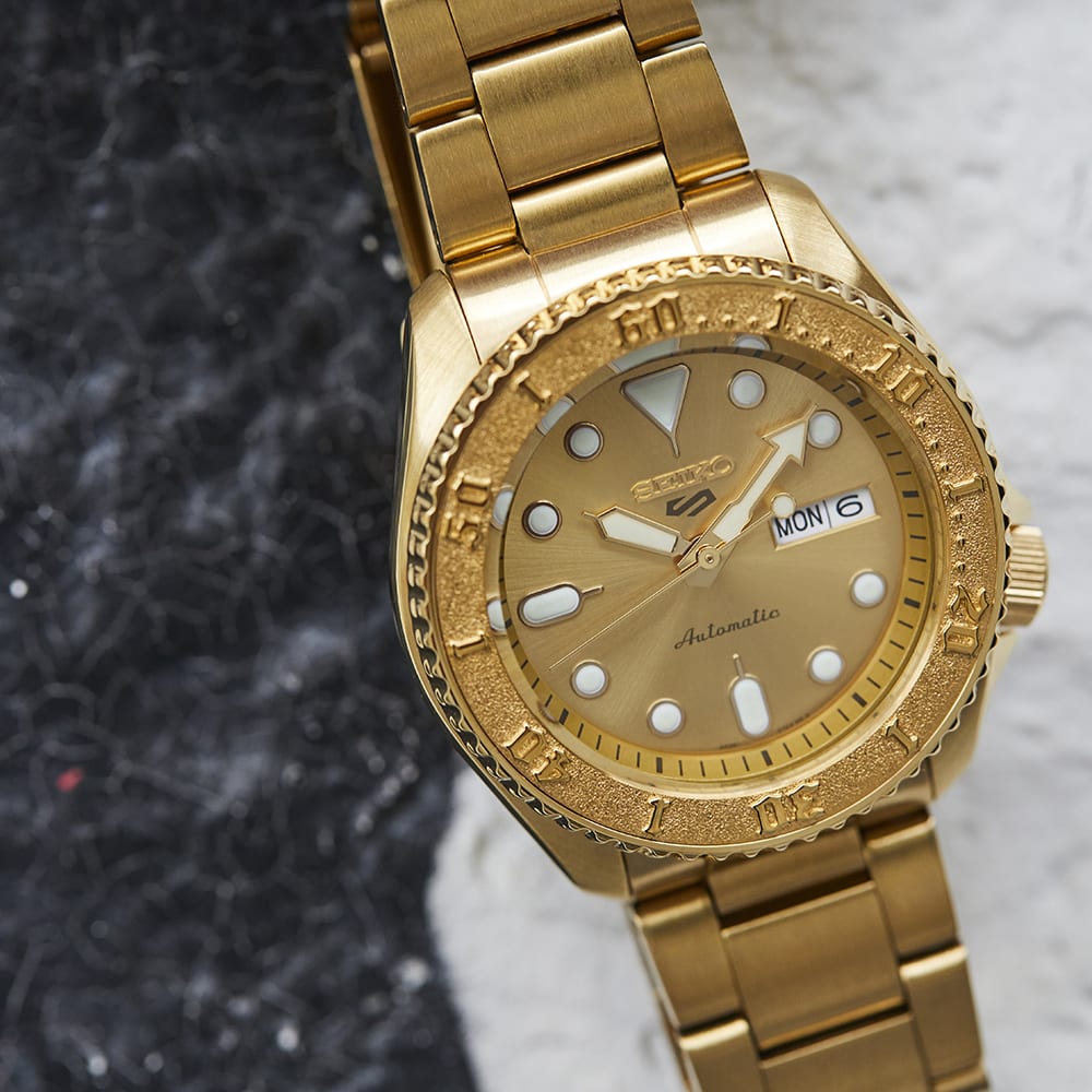 Reloj SEIKO 5 Sports SRPE74K1 Automático Acero Hombre Dorado3