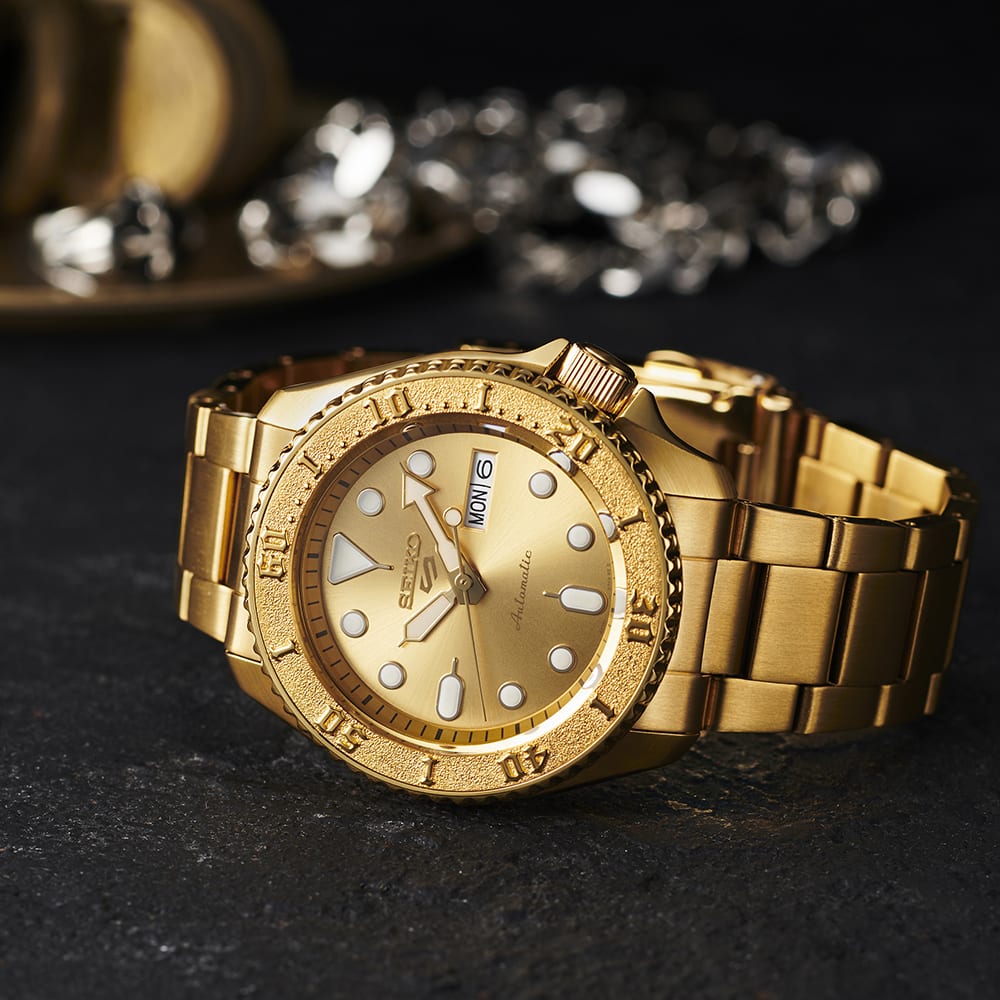 Reloj SEIKO 5 Sports SRPE74K1 Automático Acero Hombre Dorado4
