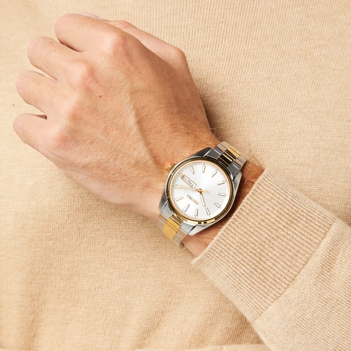 Reloj SEIKO SUR446P1 Cuarzo Acero Hombre Plateado/Dorado4