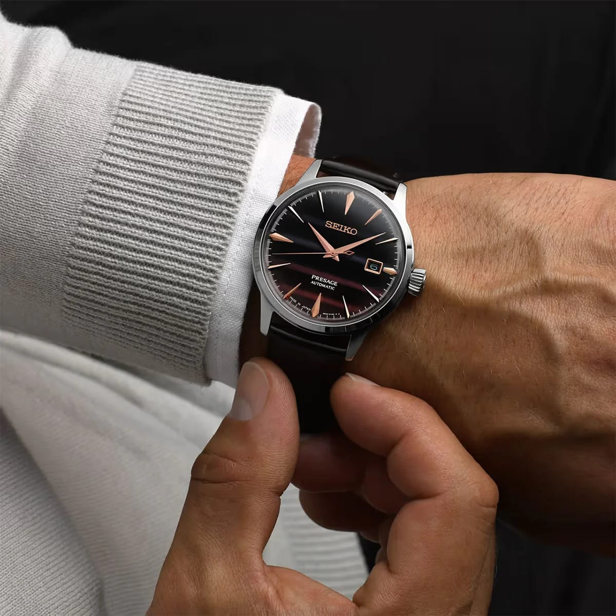 Reloj SEIKO PRESAGE SRPK75J1 Purple Sunset Limited Edition Cocktail5