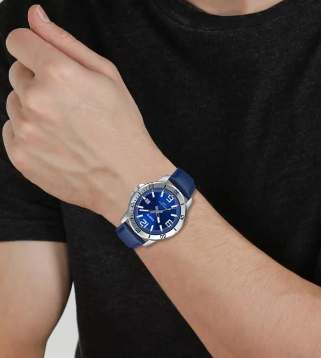 Reloj CASIO Regular MTP-VD01L-2B Acero/Cuero Hombre Plateado/Azul3