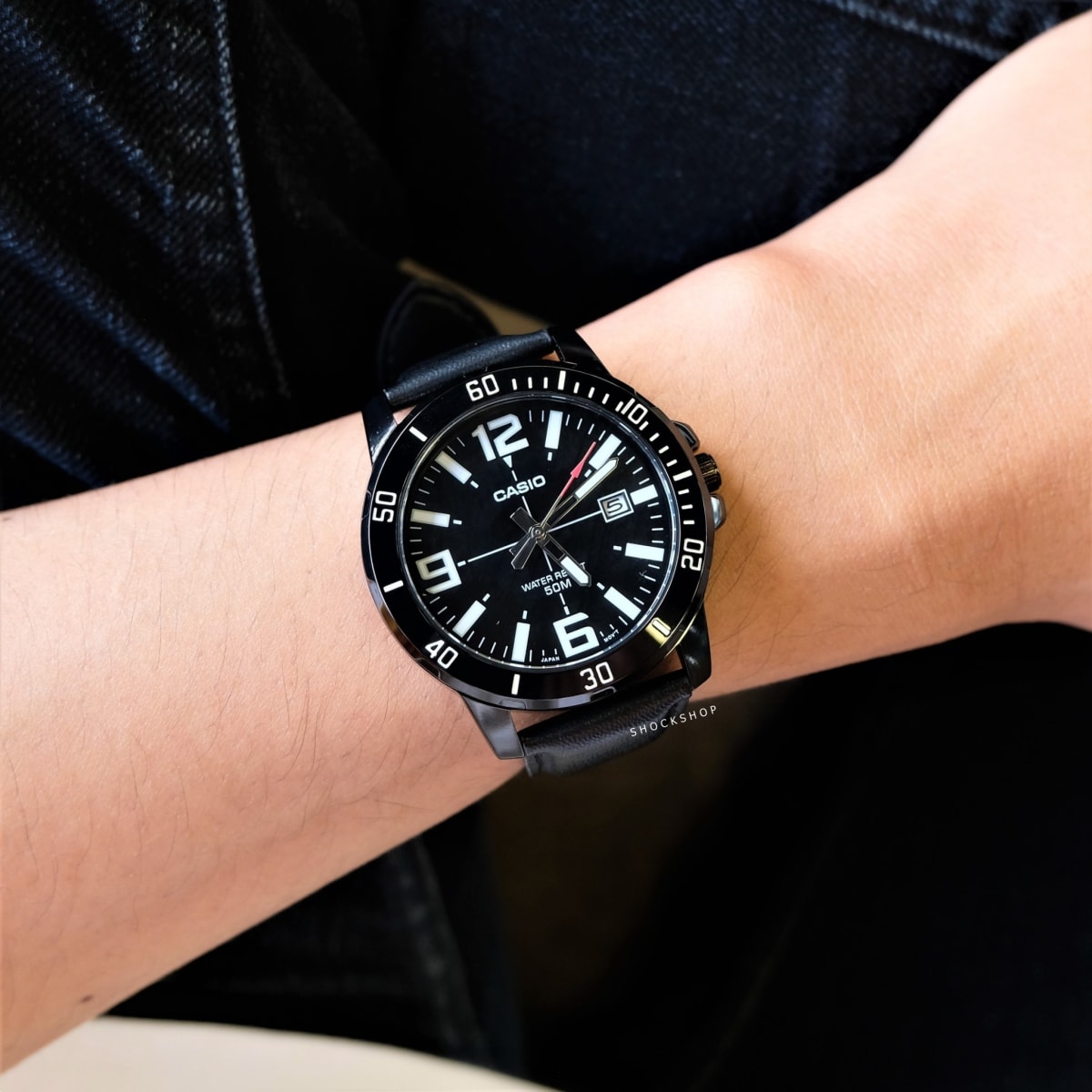 Reloj CASIO Regular MTP-VD01BL-1B Acero/Cuero Hombre Negro2