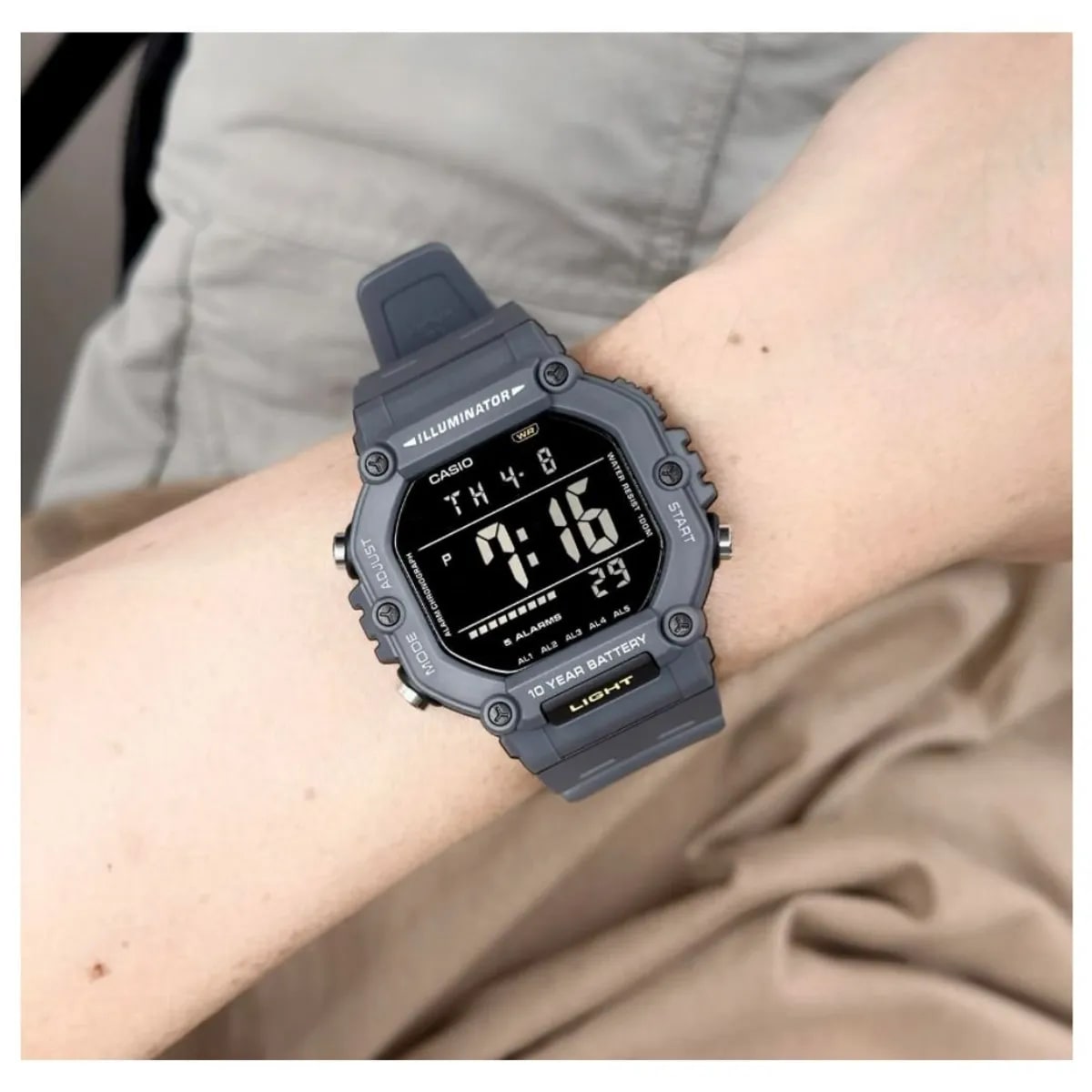 Reloj CASIO Regular AE-1600H-8B Resina Juvenil Gris2