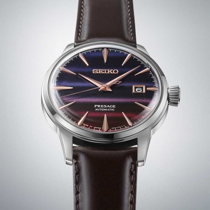 Reloj SEIKO PRESAGE SRPK75J1 Purple Sunset Limited Edition Cocktail2