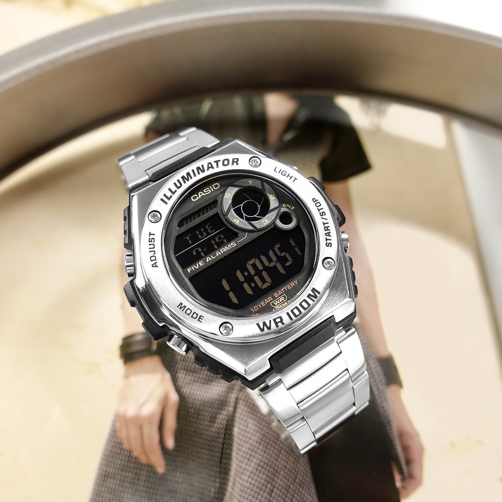Reloj CASIO Regular MWD-100HD-1B Resina/Acero Hombre Plateado2
