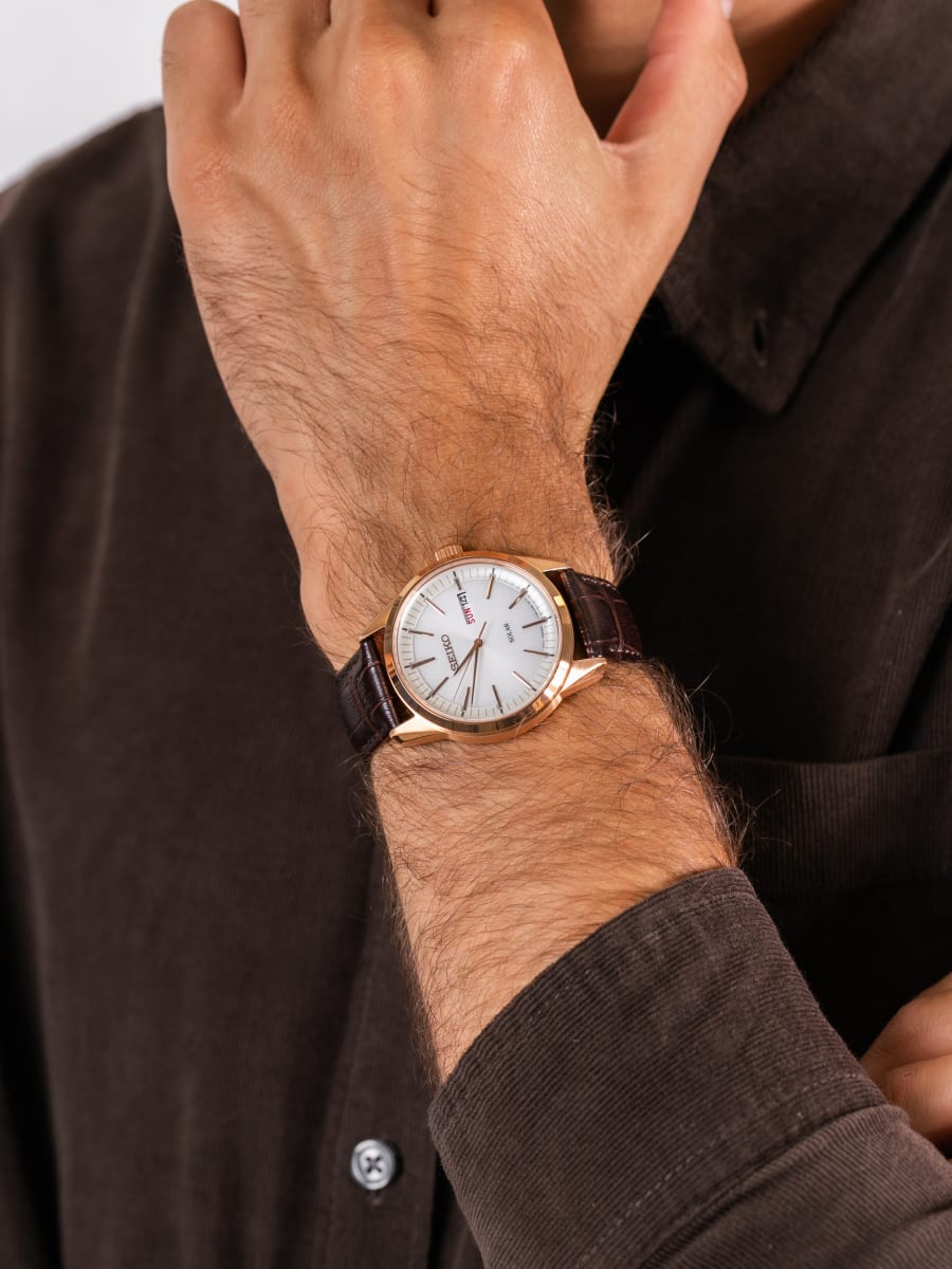 Reloj SEIKO SNE530P1 Solar Cuero Hombre Marrón3