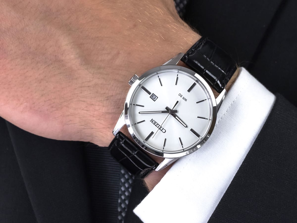 Reloj CITIZEN BI5000-01A Acero/Cuero Hombre Plateado/Negro5