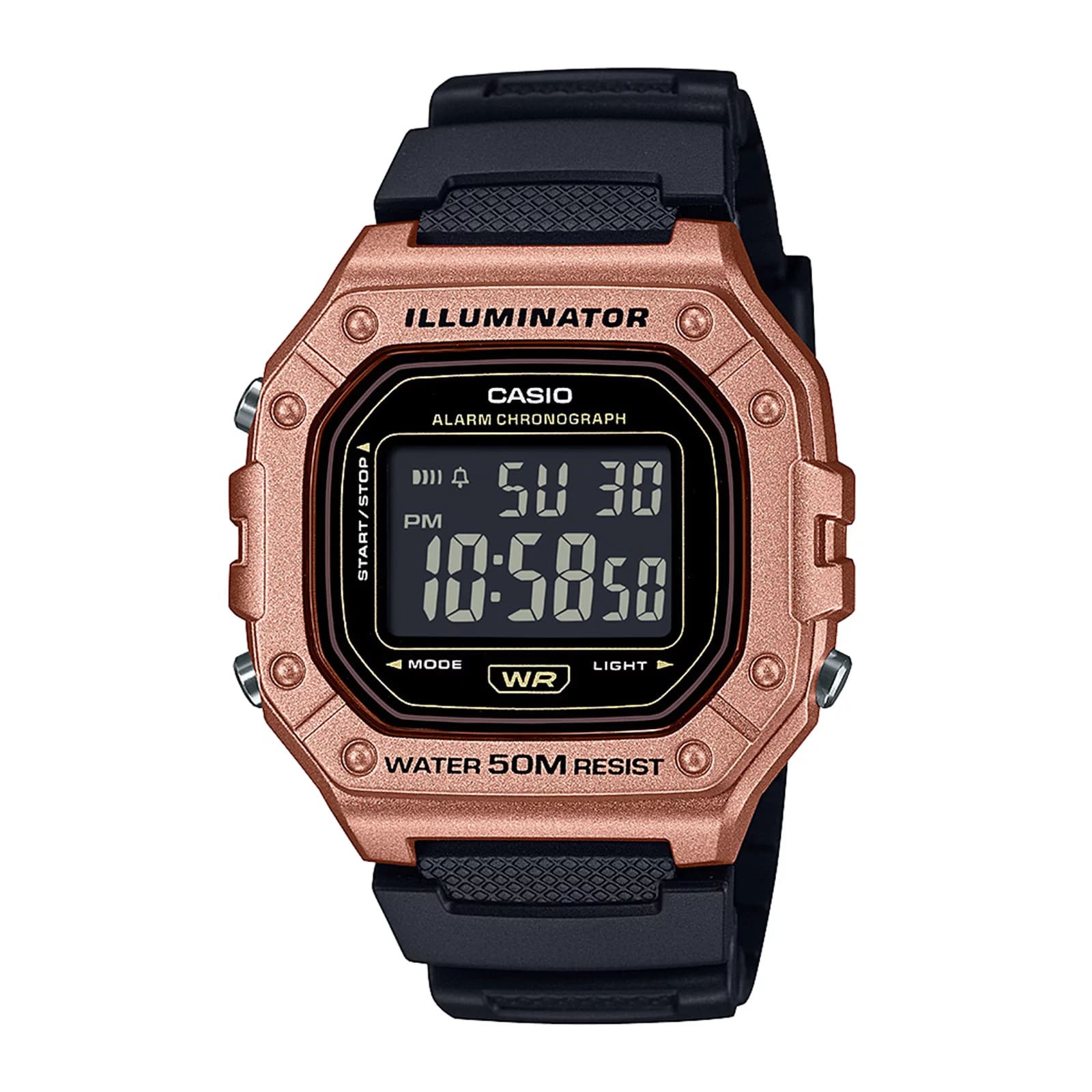 Reloj CASIO Regular W-218HM-5B Resina Hombre Oro Rosa DH STORE