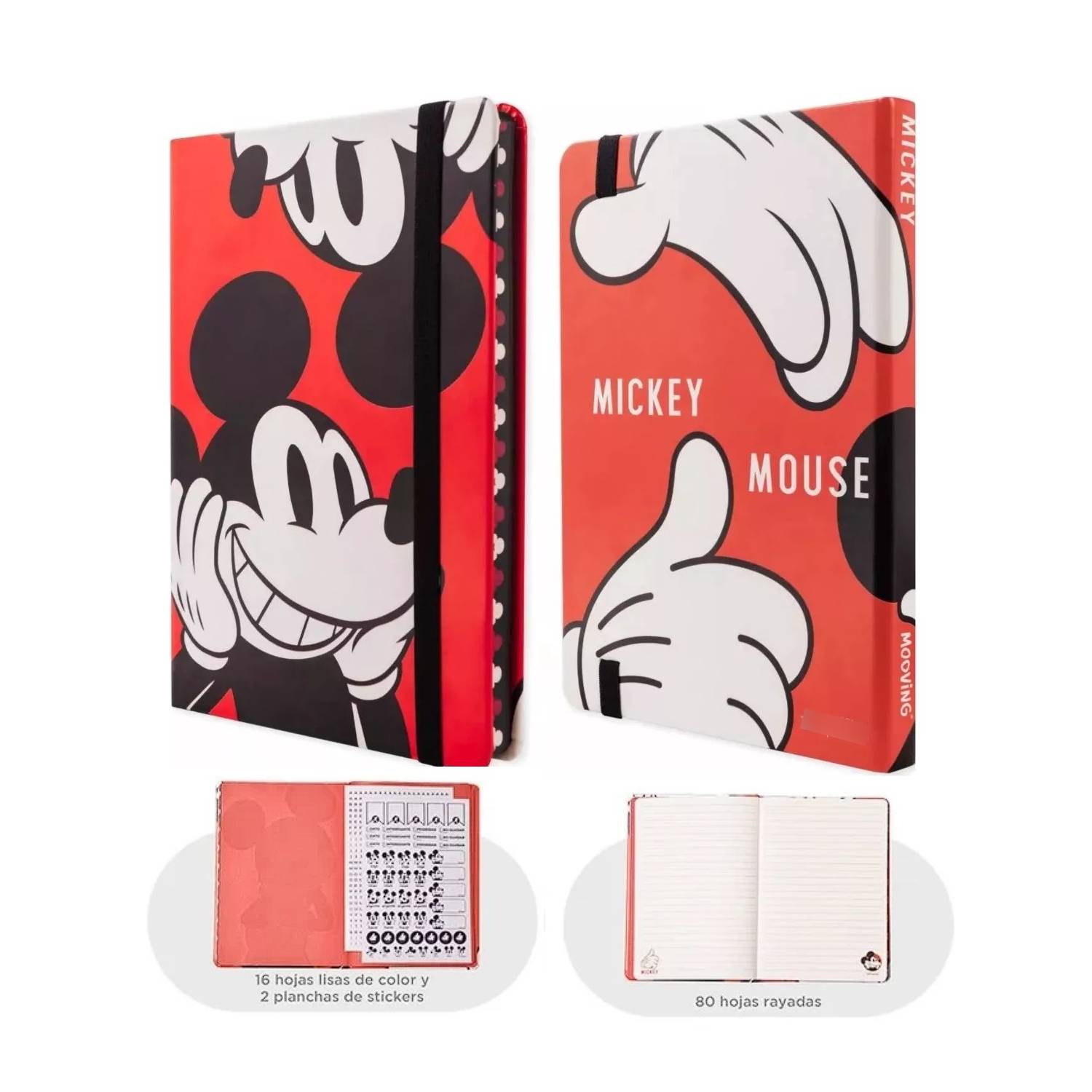 Mooving Notes A5 Tapa Dura Mickey Mouse 1246121