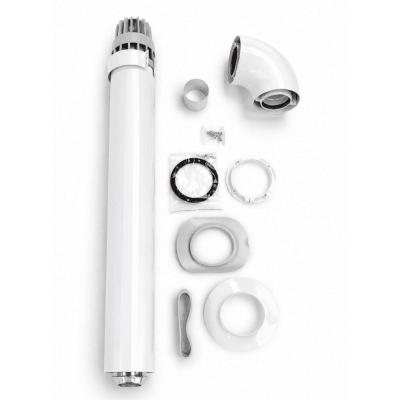 KIT CAÑO Y CODO COAXIAL HORIZONTAL 60/100 MM PARA CALDERAS Y CALENTADORES ESTANCOS