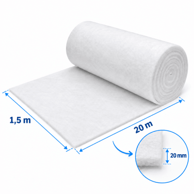 ROLLO COMPLETO MANTA FILTRANTE G4 20 M X 1,5 M X 20 MM