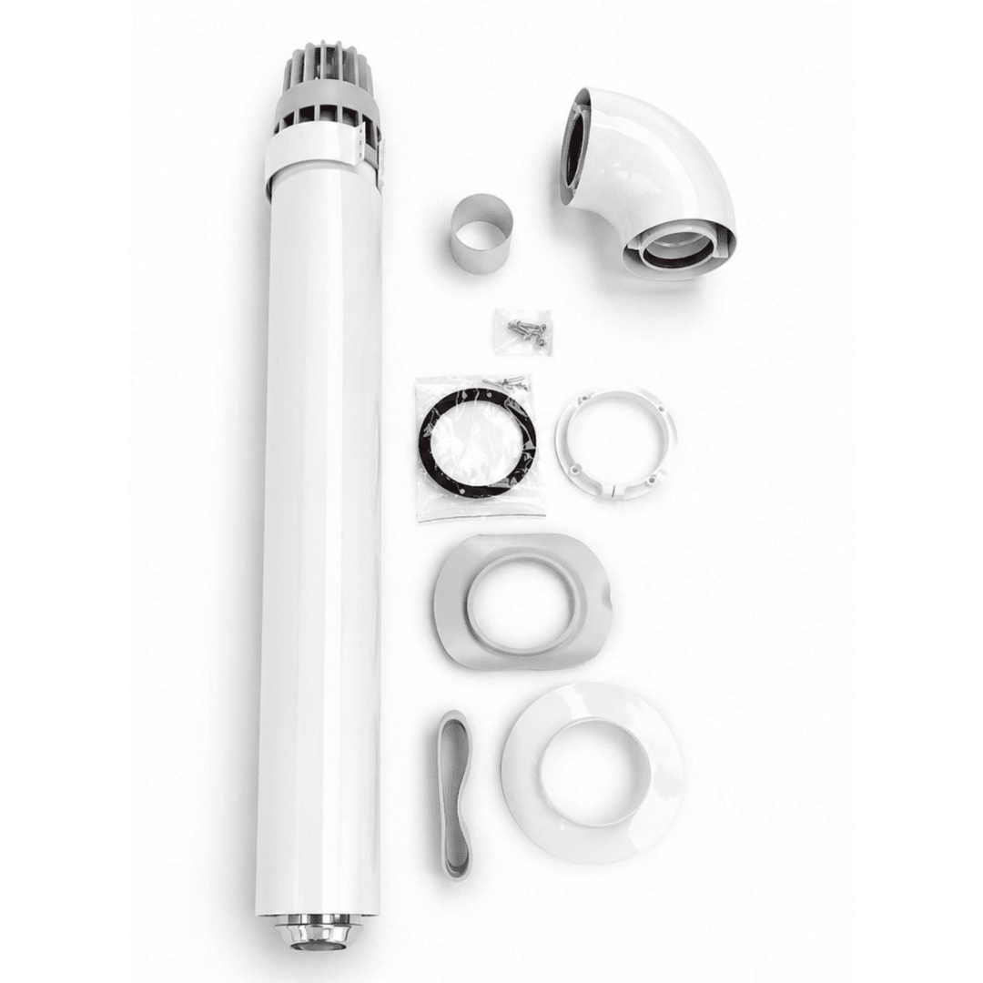KIT CAÑO Y CODO COAXIAL HORIZONTAL 60/100 MM PARA CALDERAS Y CALENTADORES ESTANCOS 1