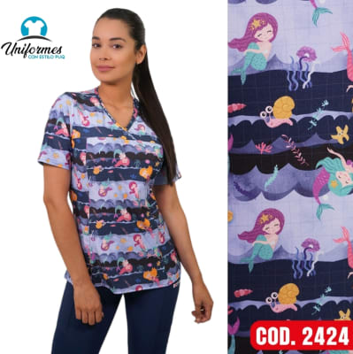 DELANTAL ESTAMPADO ELASTICADO 2424