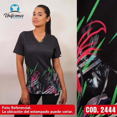 DELANTAL ESTAMPADO ELASTICADO 2444