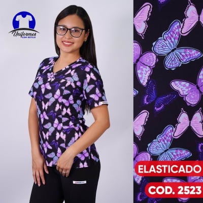 DELANTAL ESTAMPADO ELASTICADO 2523
