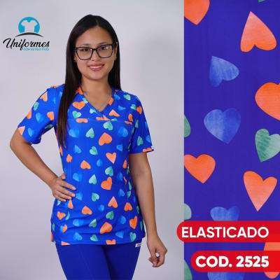 DELANTAL ESTAMPADO ELASTICADO 2525