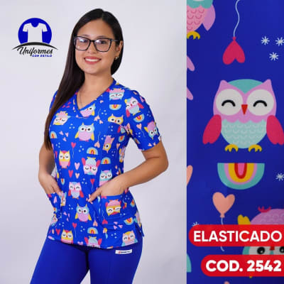 DELANTAL ESTAMPADO ELASTICADO 2542