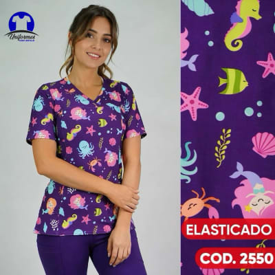 DELANTAL ESTAMPADO ELASTICADO 2550