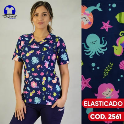 DELANTAL ESTAMPADO ELASTICADO 2561