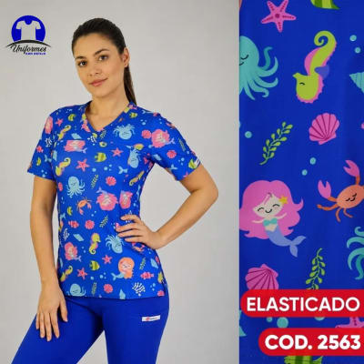 DELANTAL ESTAMPADO ELASTICADO 2563