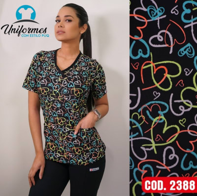 DELANTAL ESTAMPADO ELASTICADO 2388