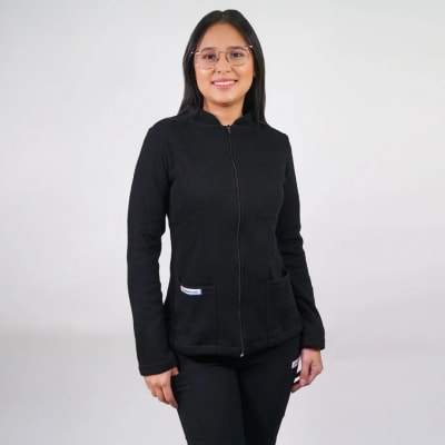POLERON MUJER TEXTURADO NEGRO