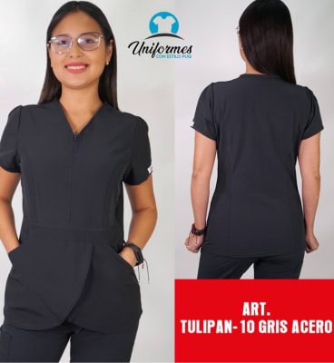 DELANTAL TULIPAN ANTIFLUIDOS GRIS