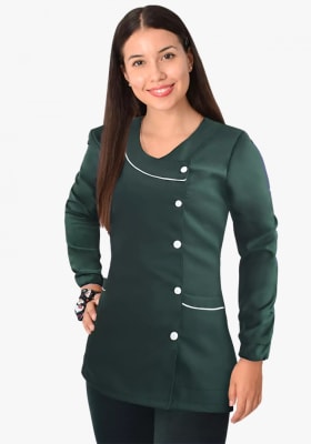 DELANTAL ARYHANA MANGA LARGA VERDE BOTELLA