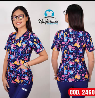 DELANTAL ESTAMPADO ELASTICADO 2460