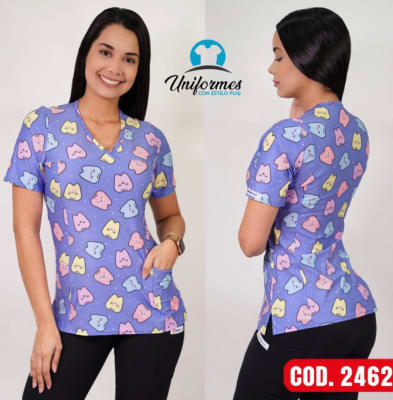 DELANTAL ESTAMPADO ELASTICADO 2462