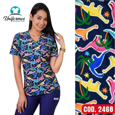 DELANTAL ESTAMPADO ELASTICADO 2468