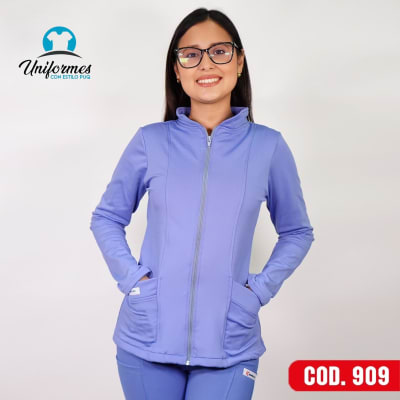 POLERON MUJER SPANDEX CELESTE