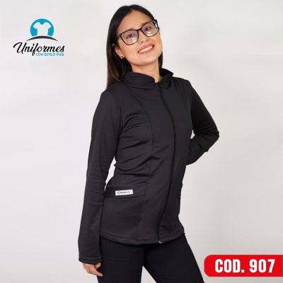 POLERON MUJER SPANDEX NEGRO