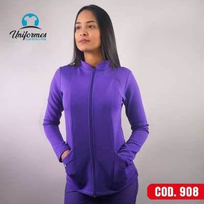 POLERON MUJER SPANDEX MORADO
