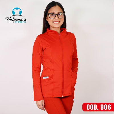 POLERON MUJER SPANDEX ROJO