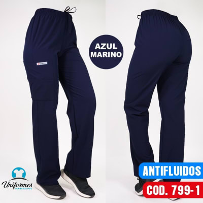 PANTALON UNISEX ANTIFLUIDO RECTO AZUL MARINO