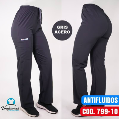 PANTALON UNISEX ANTIFLUIDO RECTO GRIS