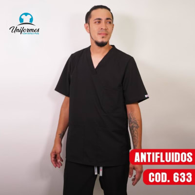 DELANTAL HOMBRE ANTIFLUIDOS NEGRO