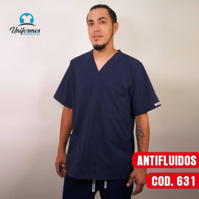 DELANTAL HOMBRE ANTIFLUIDOS AZUL MARINO