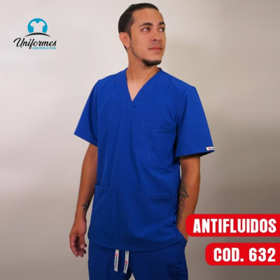 DELANTAL HOMBRE ANTIFLUIDOS AZUL REY