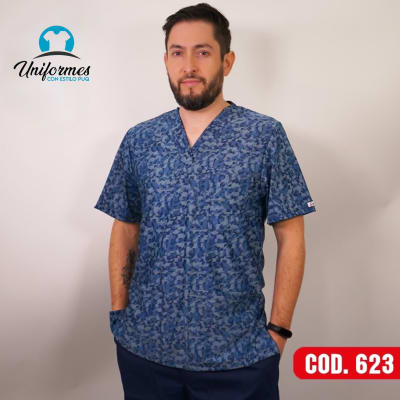 DELANTAL HOMBRE ESTAMPADO ELASTICADO 623