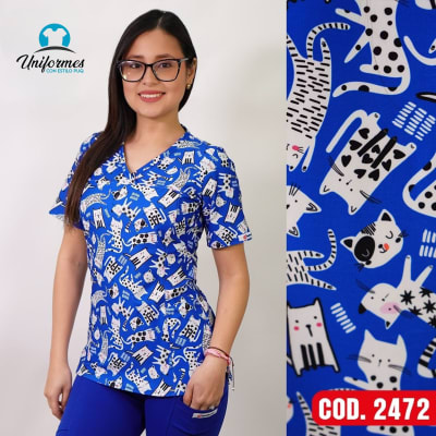 DELANTAL ESTAMPADO ELASTICADO 2472