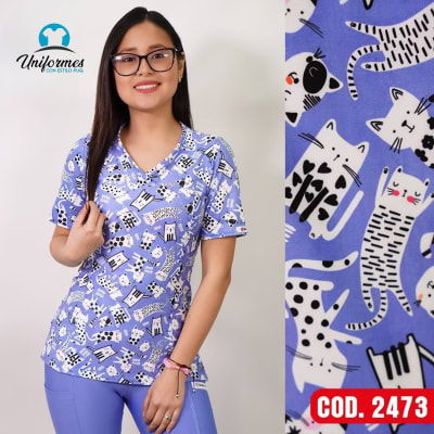 DELANTAL ESTAMPADO ELASTICADO 2473