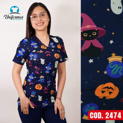 DELANTAL ESTAMPADO ELASTICADO 2474